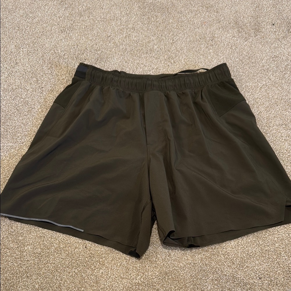 Men's olive green Lululemon Athletic Shorts